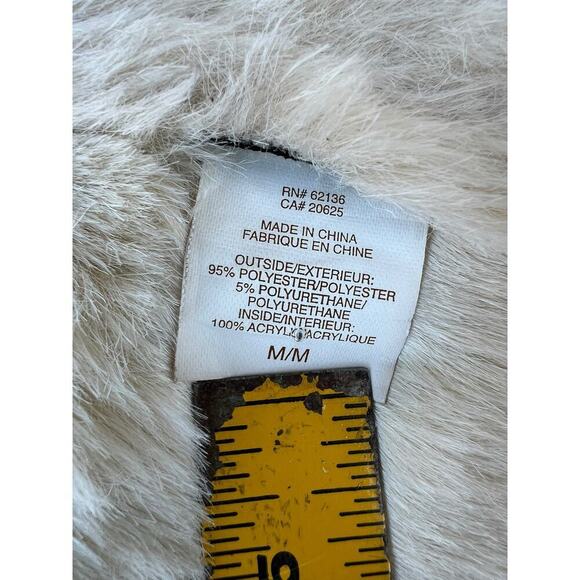 GUESS Jeans Los Angeles Faux Fur / Leather - Suede Aviator Style Jacket Y2K - M - Picture 9 of 9